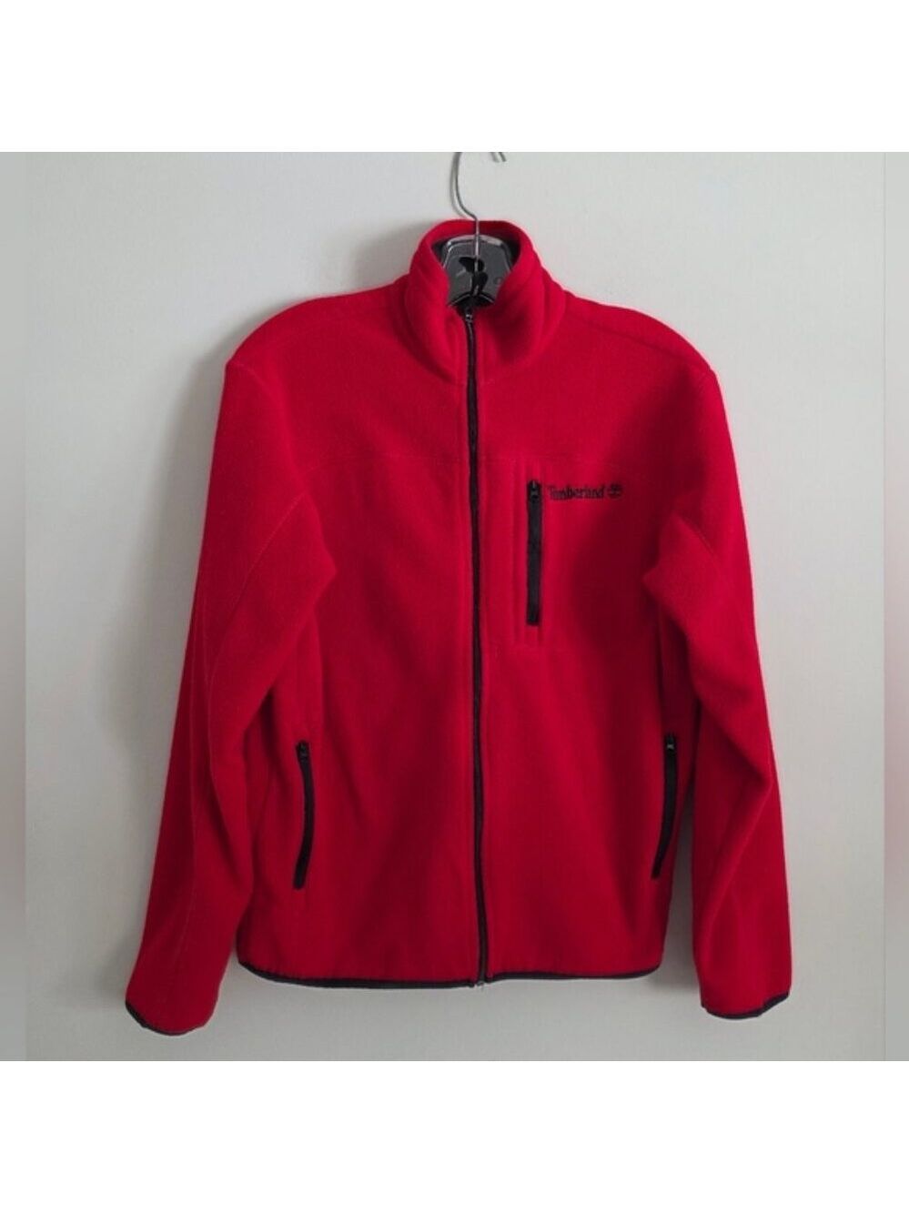 TIMBERLAND | Zip Up Fleece Sweatshirt Red Mens Sz S